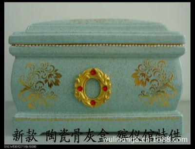 廠家直銷四方陶瓷骨灰盒《新花開富貴》——福州市冠晟工藝品，品質殯葬祭品之選